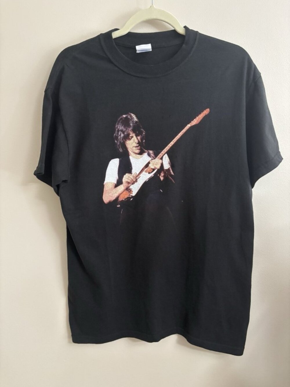 Vintage Jeff Beck Shirt‎ Mens M Black Solo Tour Guitar Concert Graphic M&O Knits